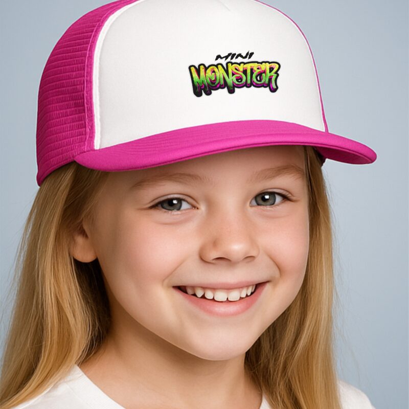 Casquette mini monster rose enfant
