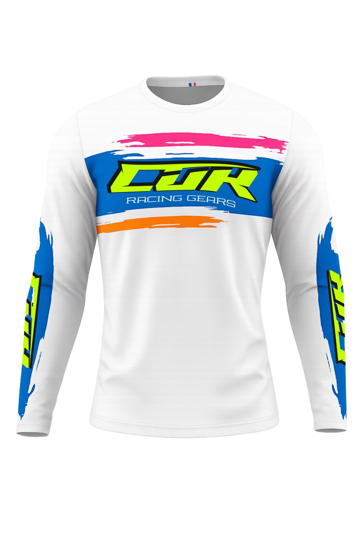 Maillot CRYPTO blanc bleu rose orange – Image 3
