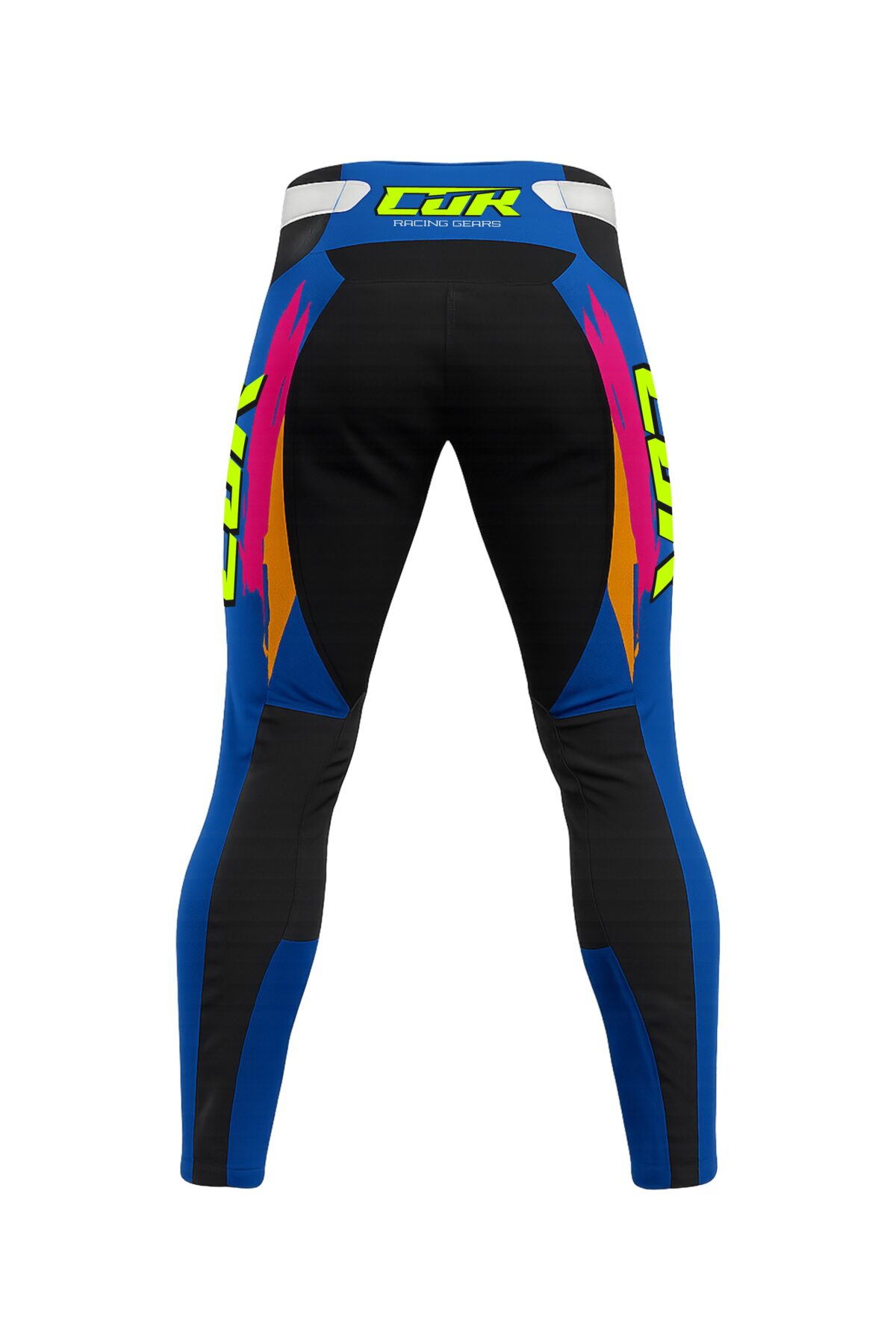 Pantalon motocross CRYPTO blanc bleu rose jaune fluo – Image 5