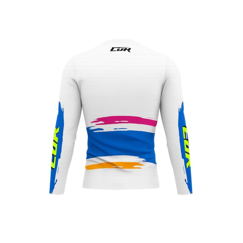 Maillot CRYPTO blanc bleu jaune fluo