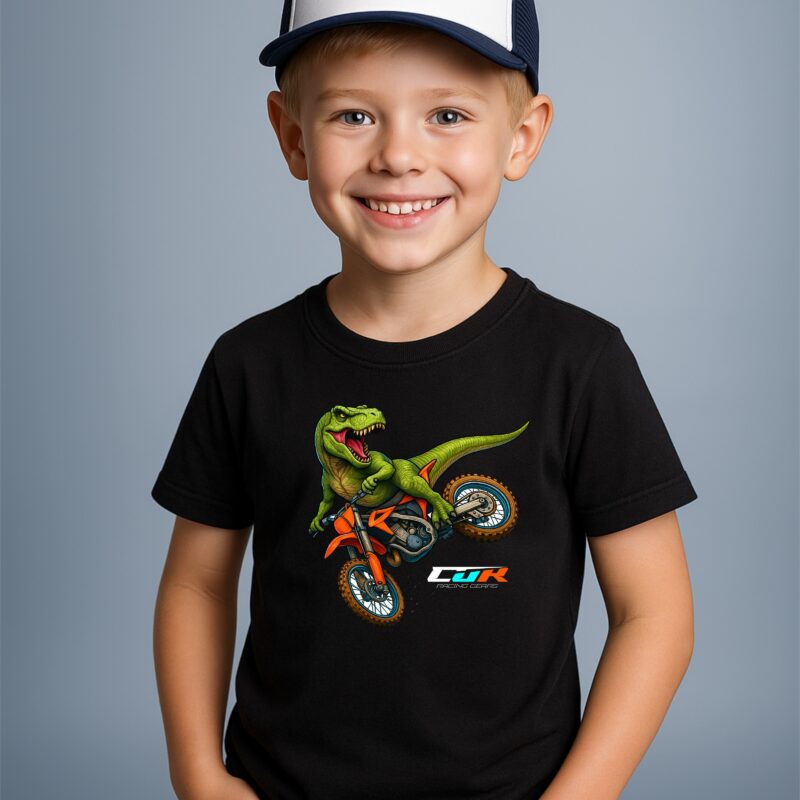 Tee shirt dino noir enfant