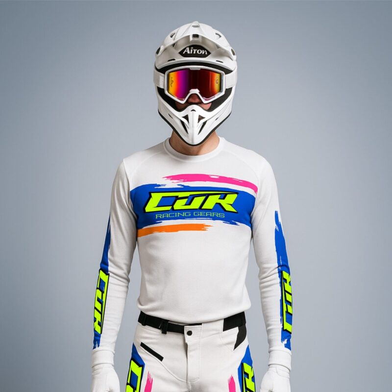 Maillot CRYPTO blanc bleu rose orange