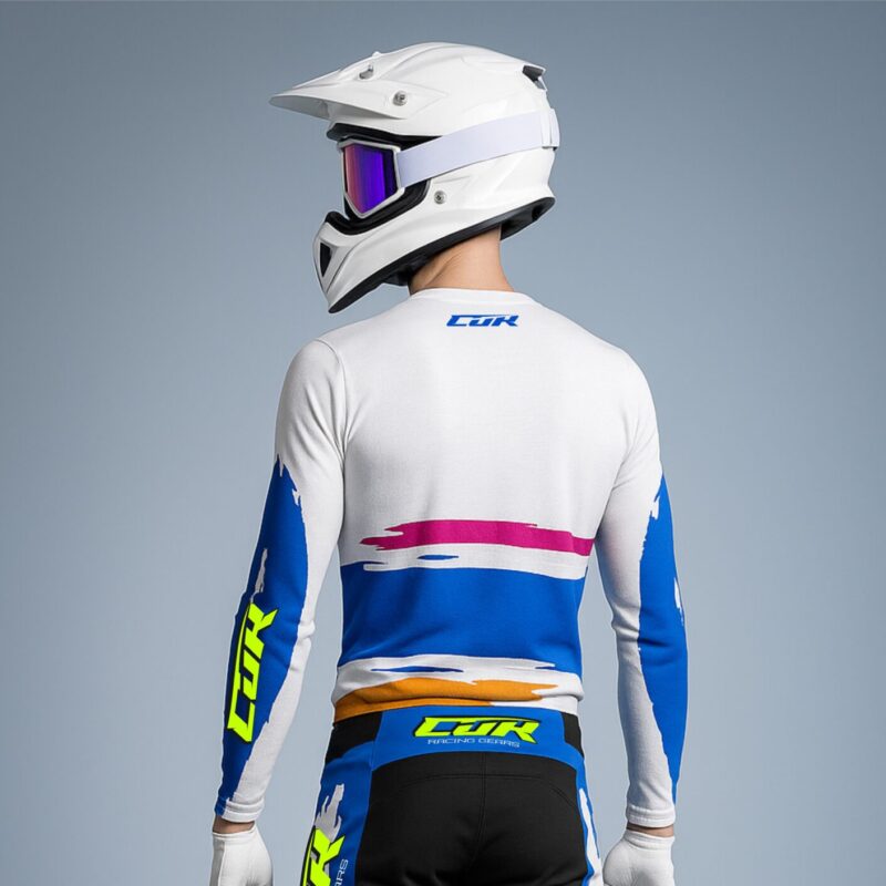 Maillot CRYPTO blanc bleu rose orange