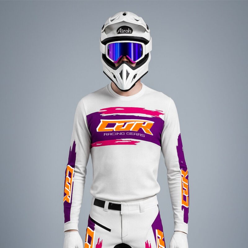 Maillot CRYPTO blanc violet rose orange