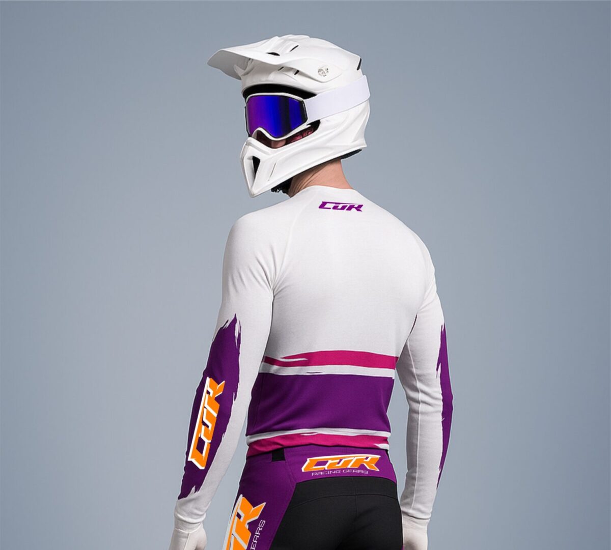 Maillot CRYPTO blanc violet rose orange – Image 2