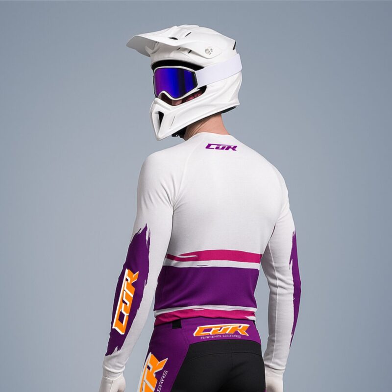 Maillot CRYPTO blanc violet rose orange