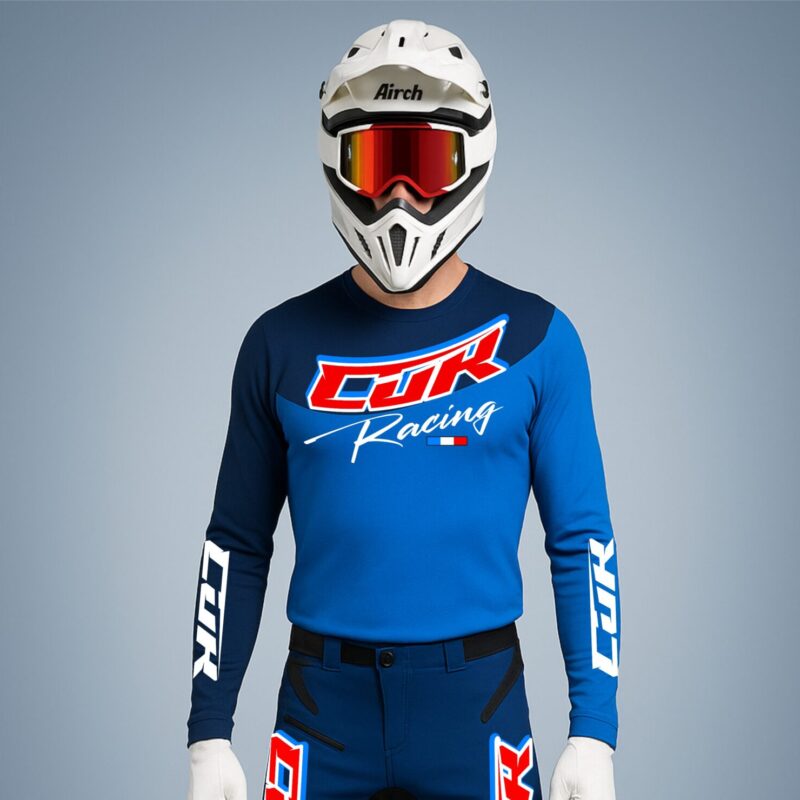 Maillot RACING bleu marine bleu électric