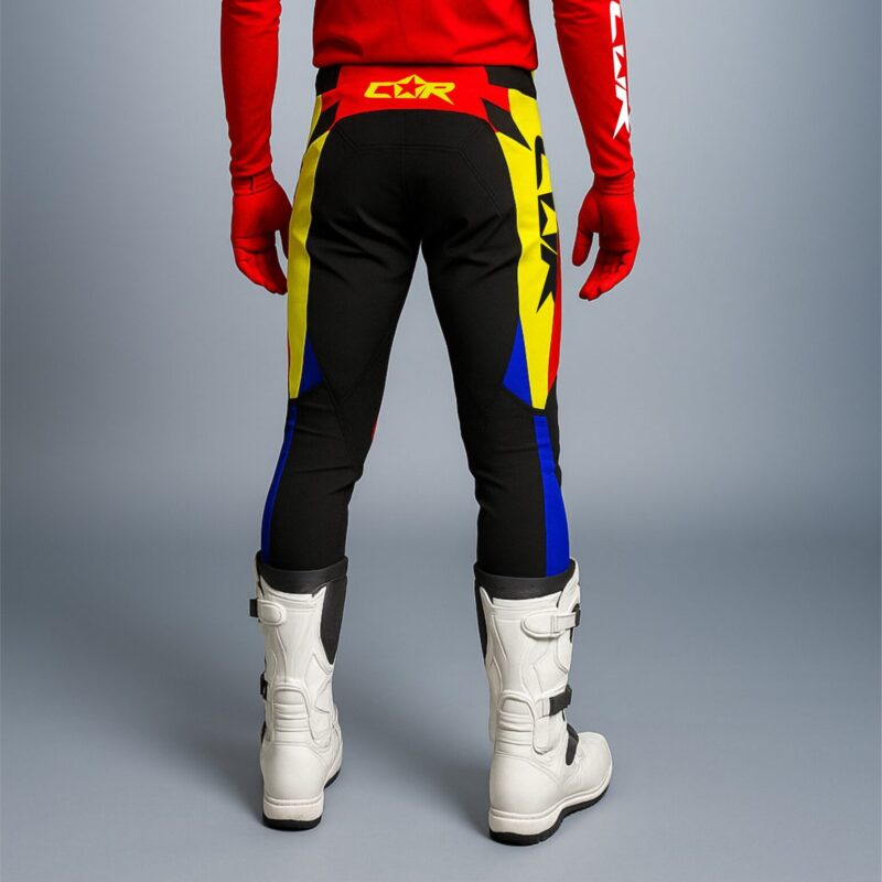 Pantalon Motocross bleu électric rouge jaune