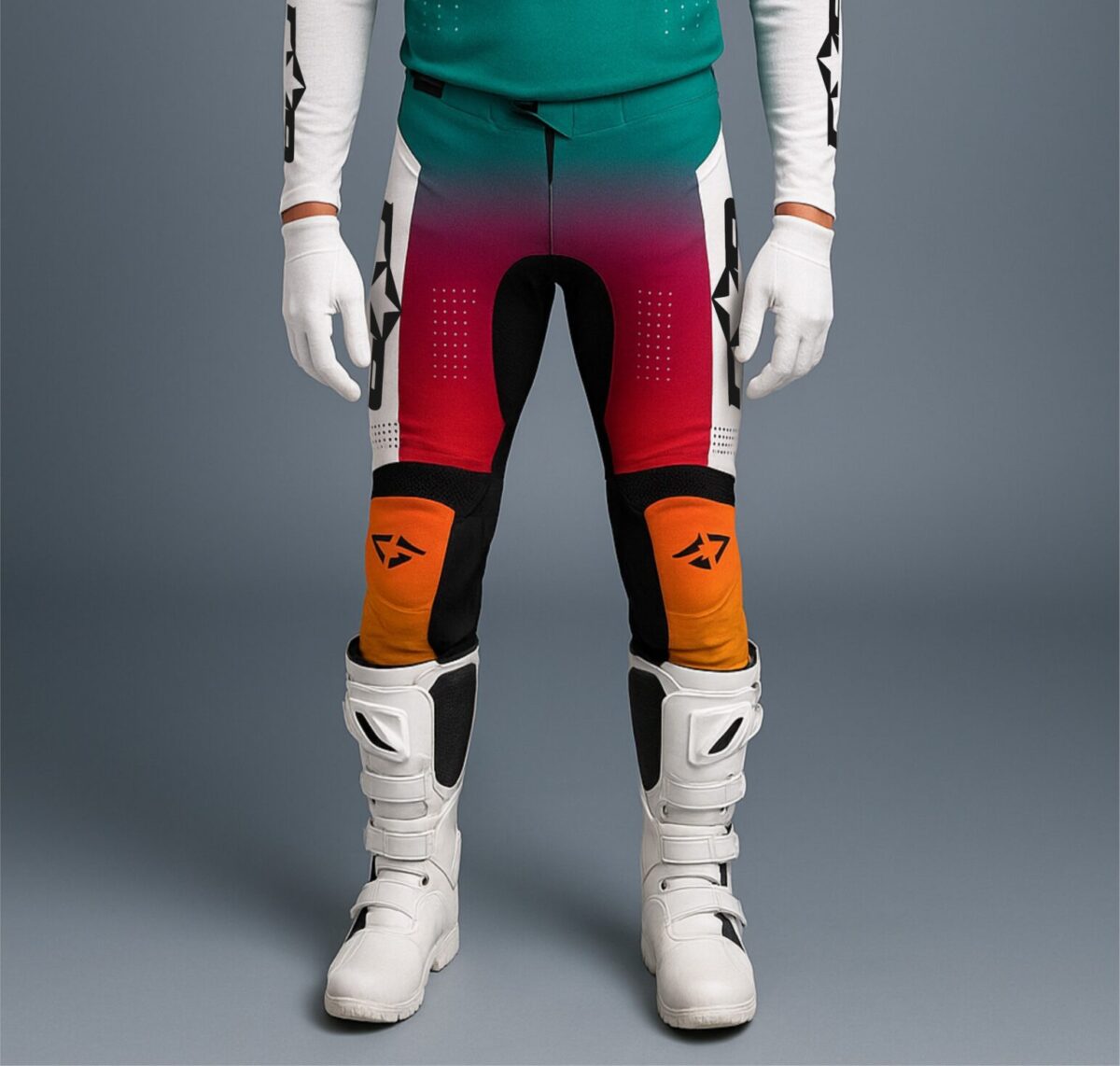 Pantalon Motocross orange vert pétrole