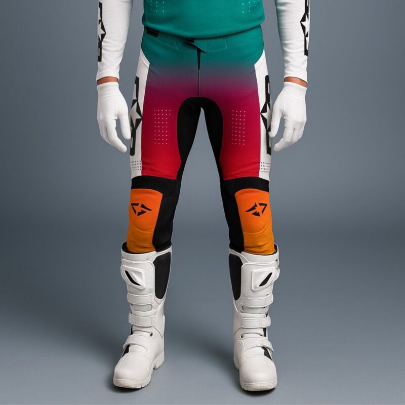 Pantalon Motocross orange vert pétrole