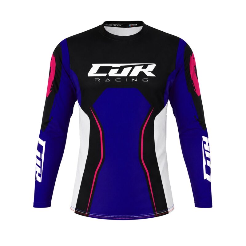 Maillot RACE bleu indigo noir rose