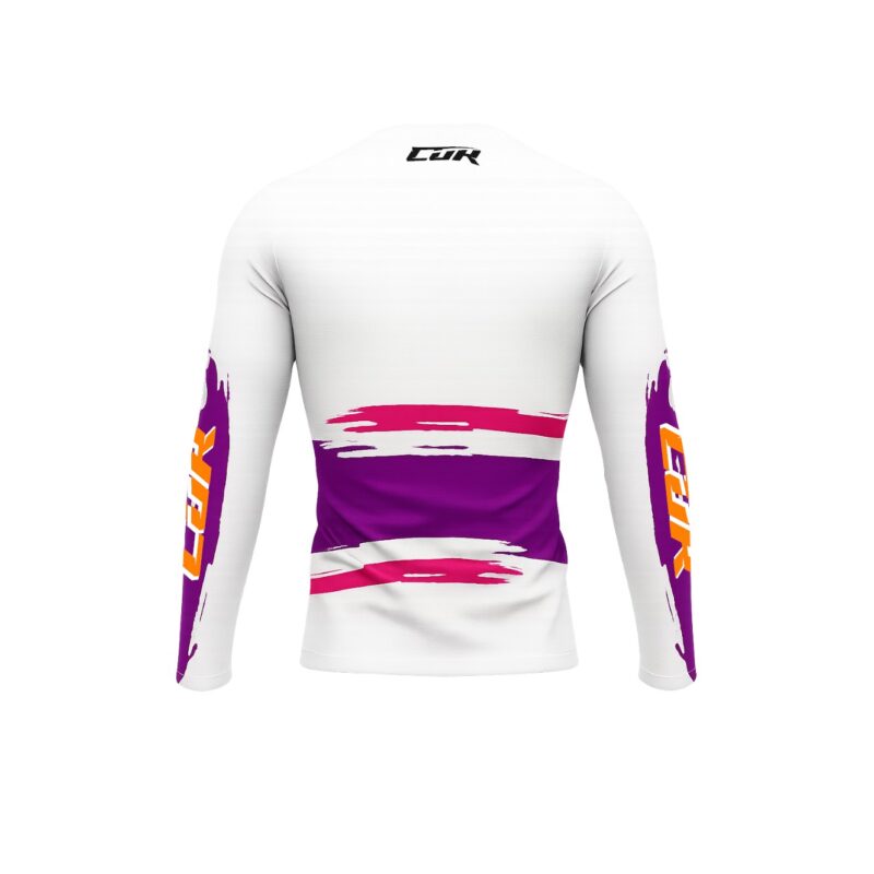 Maillot CRYPTO blanc violet rose orange