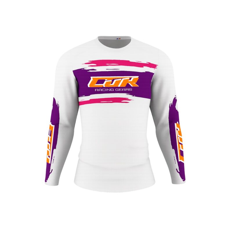 Maillot CRYPTO blanc violet rose orange