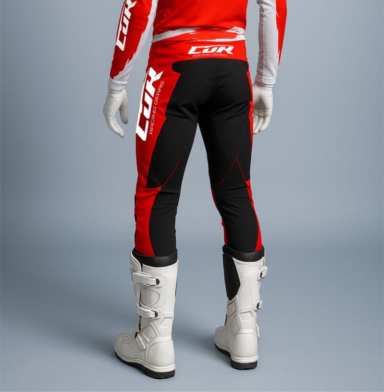 Pantalon motocross CRYPTO blanc rouge bleu