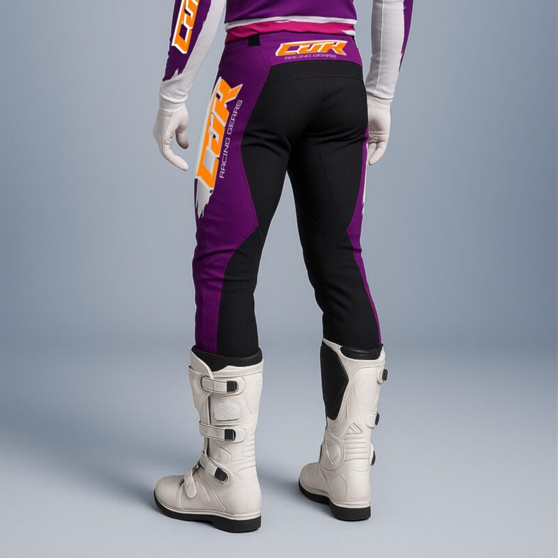 Pantalon motocross CRYPTO blanc violet rose orange