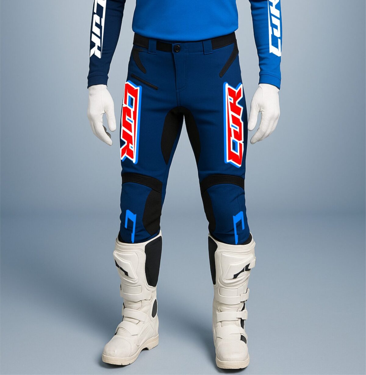 Pantalon motocross RACING bleu marine