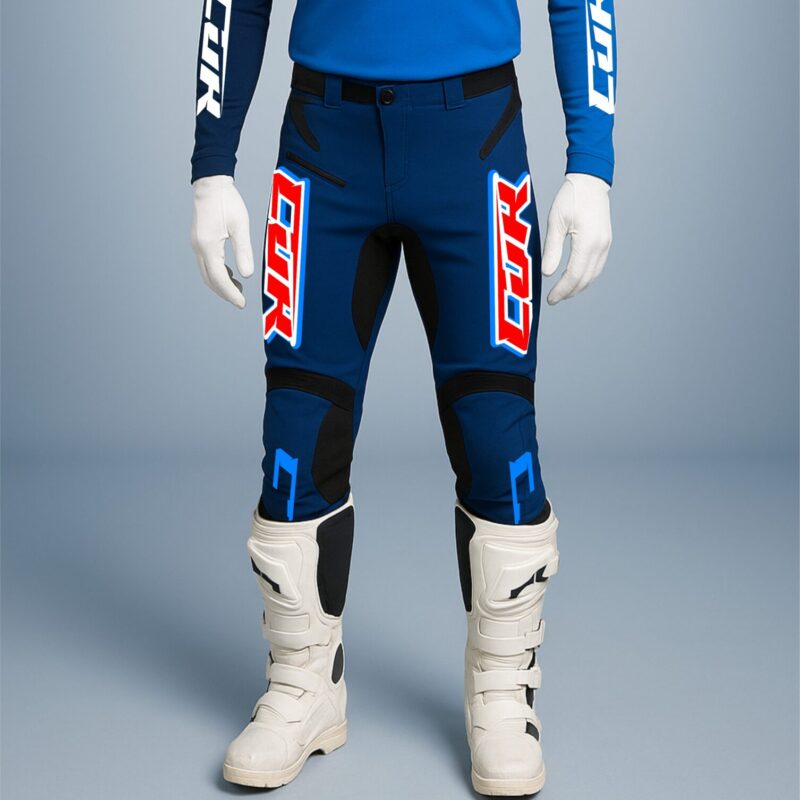 Pantalon motocross RACING bleu marine