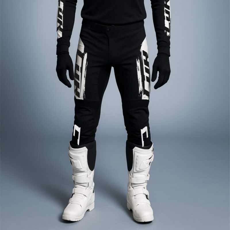 Pantalon motocross CRYPTO noir blanc