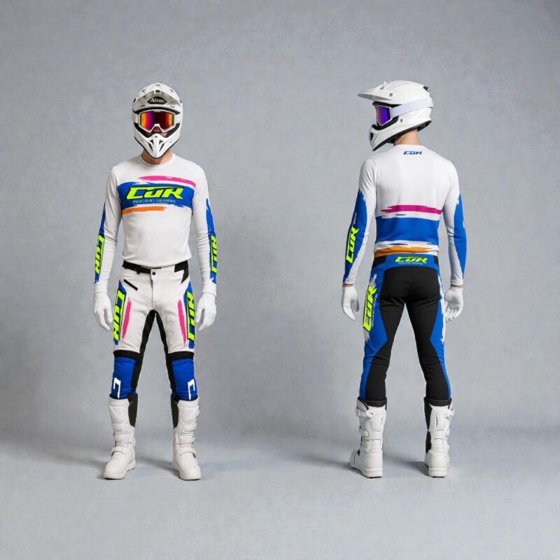 Tenue CRYPTO blanc bleu jaune fluo