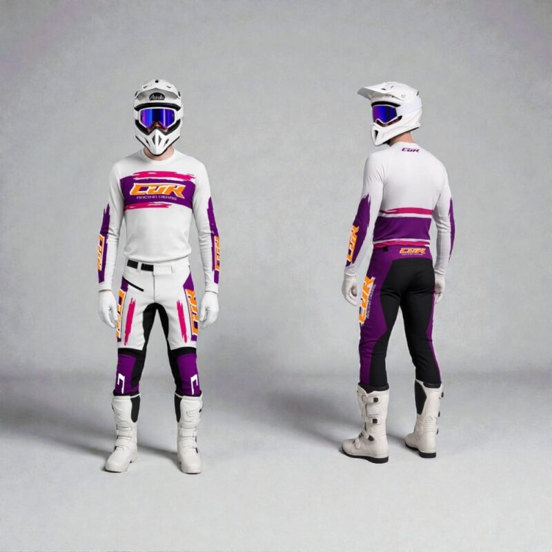 Tenue CRYPTO blanc violet orange rose