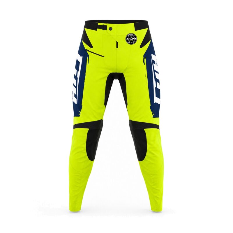 Pantalon RACE jaune fluo bleu marine