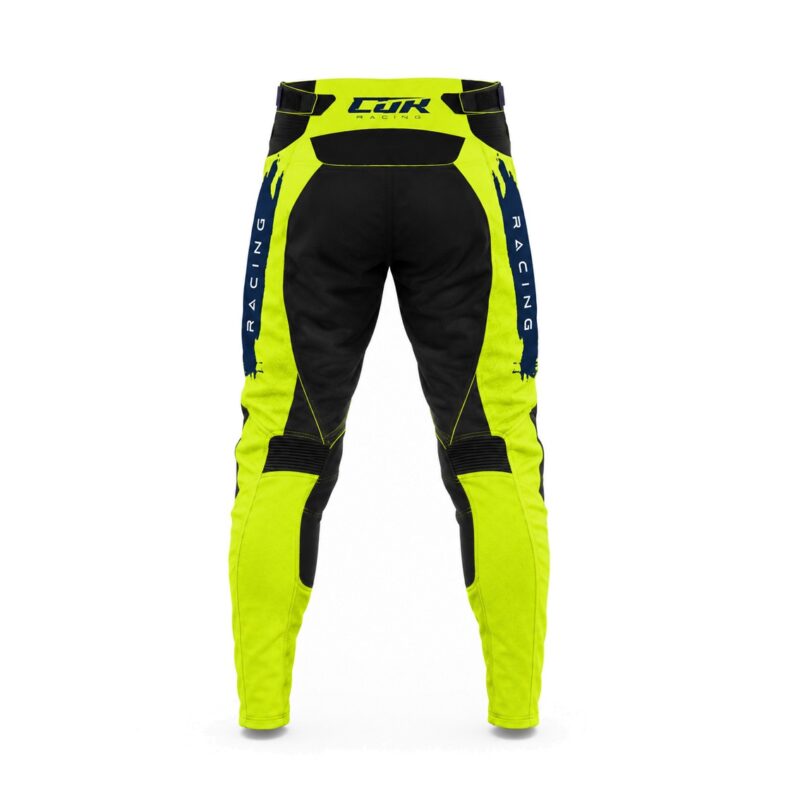 Pantalon RACE jaune fluo bleu marine